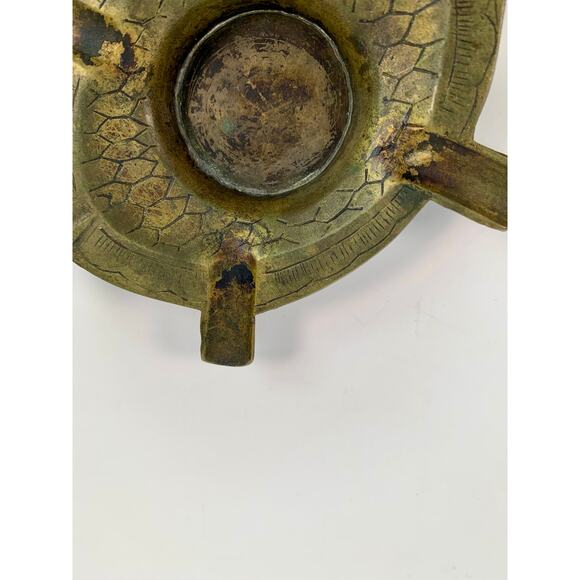 Vintage Ashtray - Overturned Tortoise Turtle - Brass Home Decor - Tobacciana - Picture 4 of 7